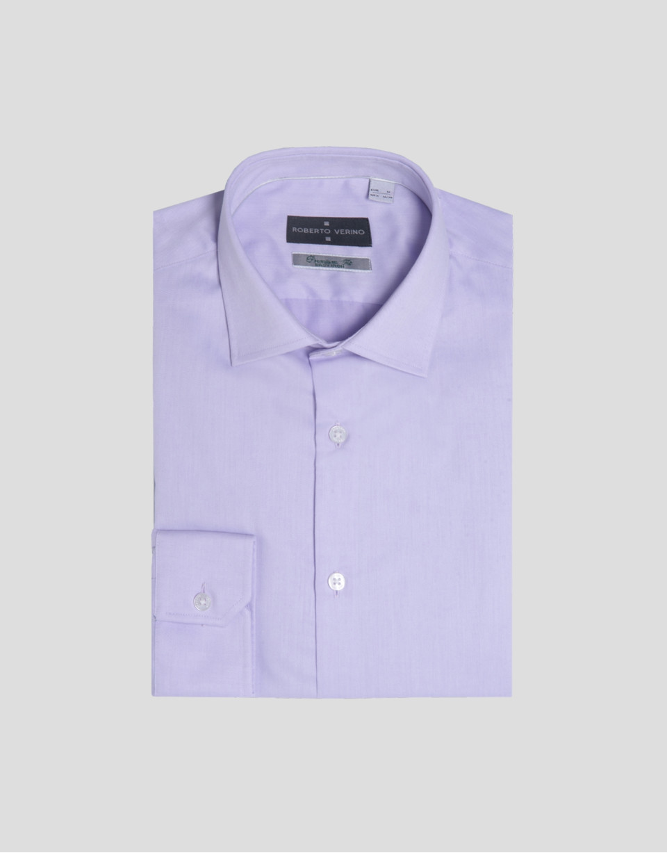 Camisa vestir regular fit sarga malva