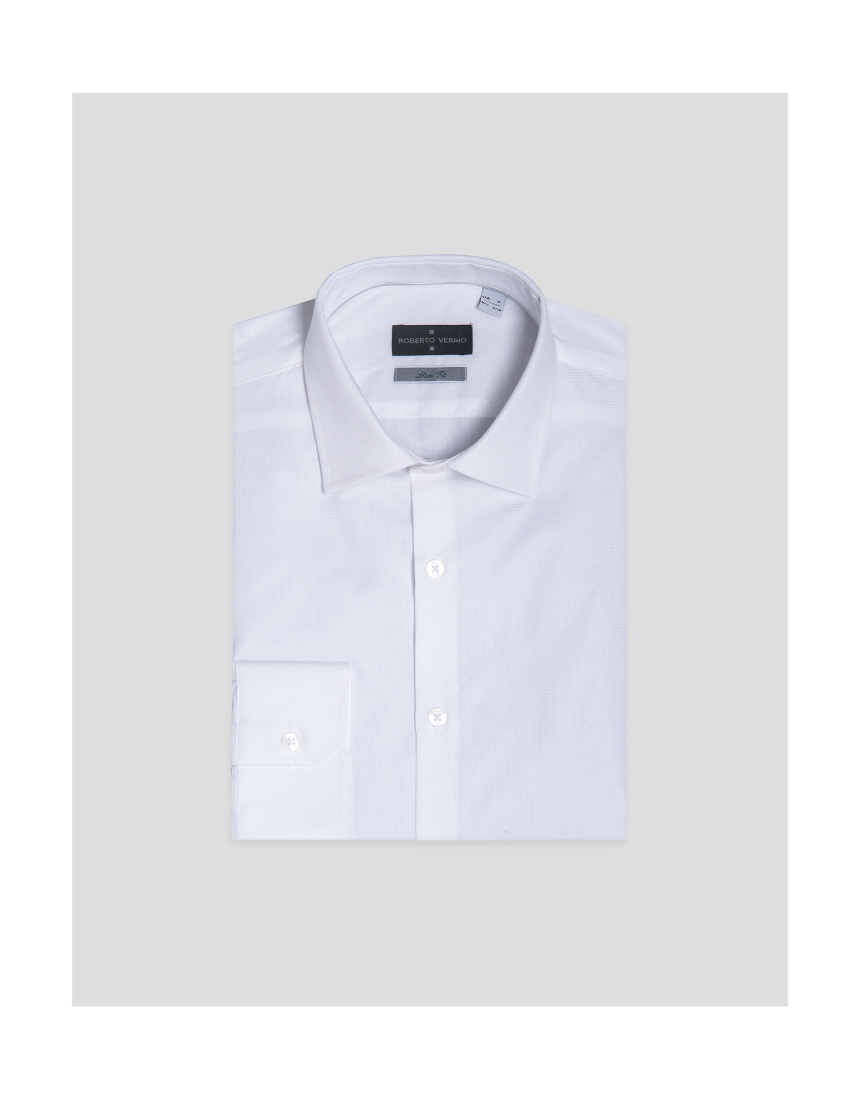 Camisa vestir slim fit estructura blanca