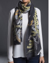 Mustard embroidered foulard 