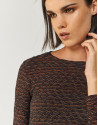 Camiseta punto jacquard naranja - Mujer | Roberto Verino