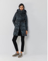 Long green quilted coat with hood - Woman | Roberto Verino