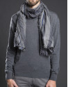 Foulard gris rayas azules