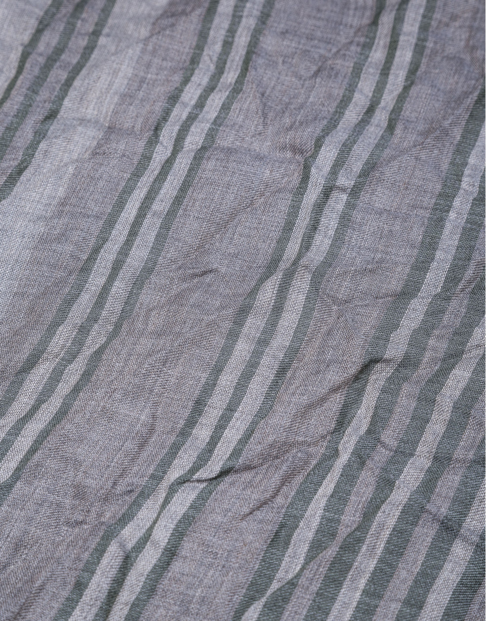 Grey scarf with blue stripes