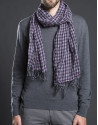 Grey and mauve check scarf