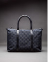 MÓNICA NEGRO: Shopping jacquard logo RV y piel