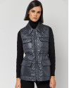 Black tech fabric vest with four pockets | Roberto Verino