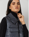 Black tech fabric vest with four pockets | Roberto Verino