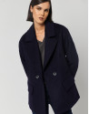 Chaquetón tres cuartos paño azul marino - Mujer | Roberto Verino