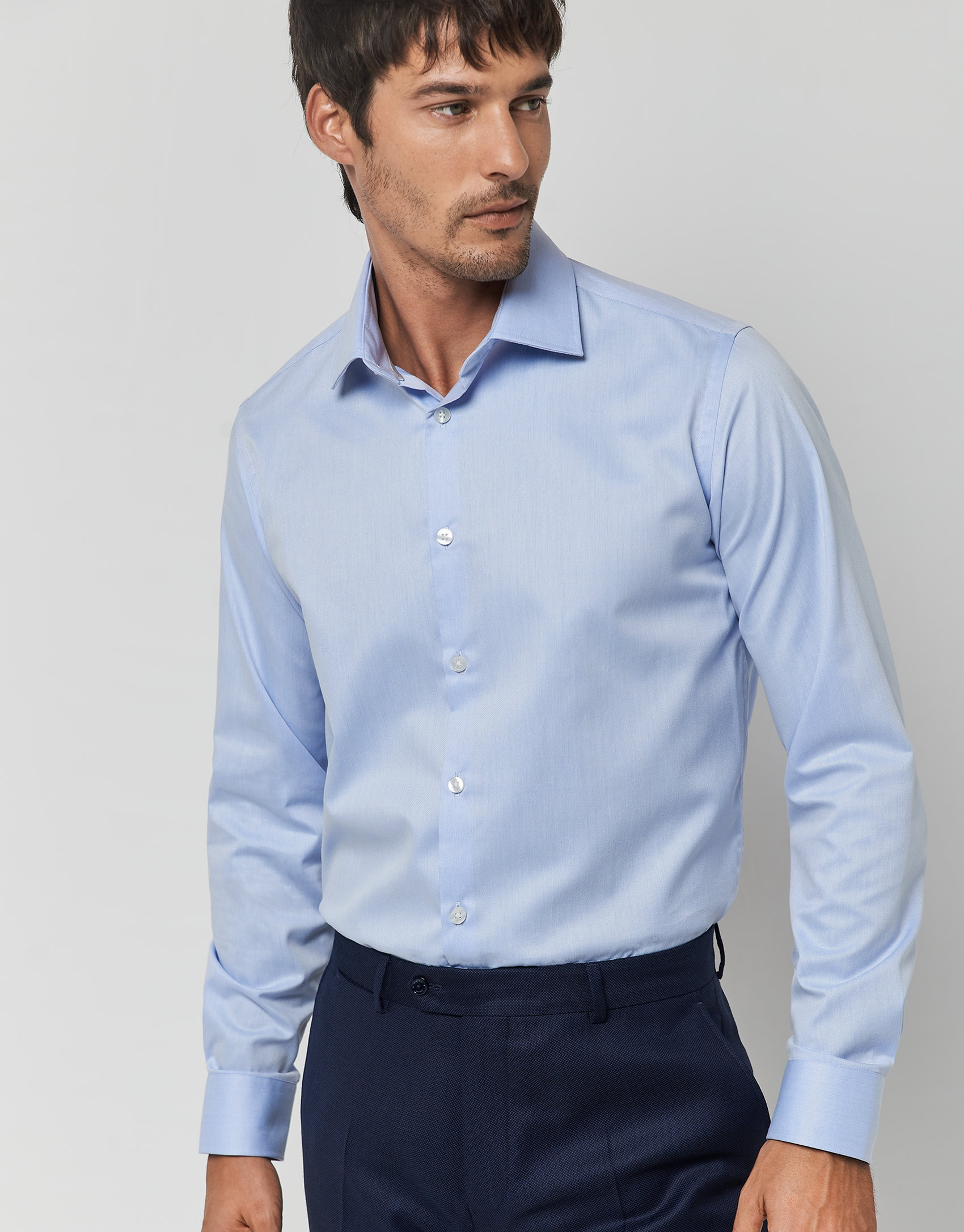 Light blue twill dress shirt