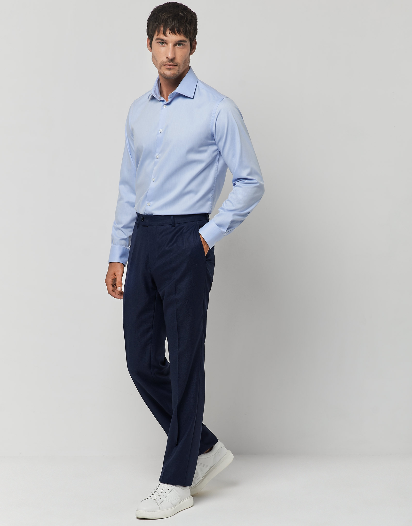 Light blue twill dress shirt