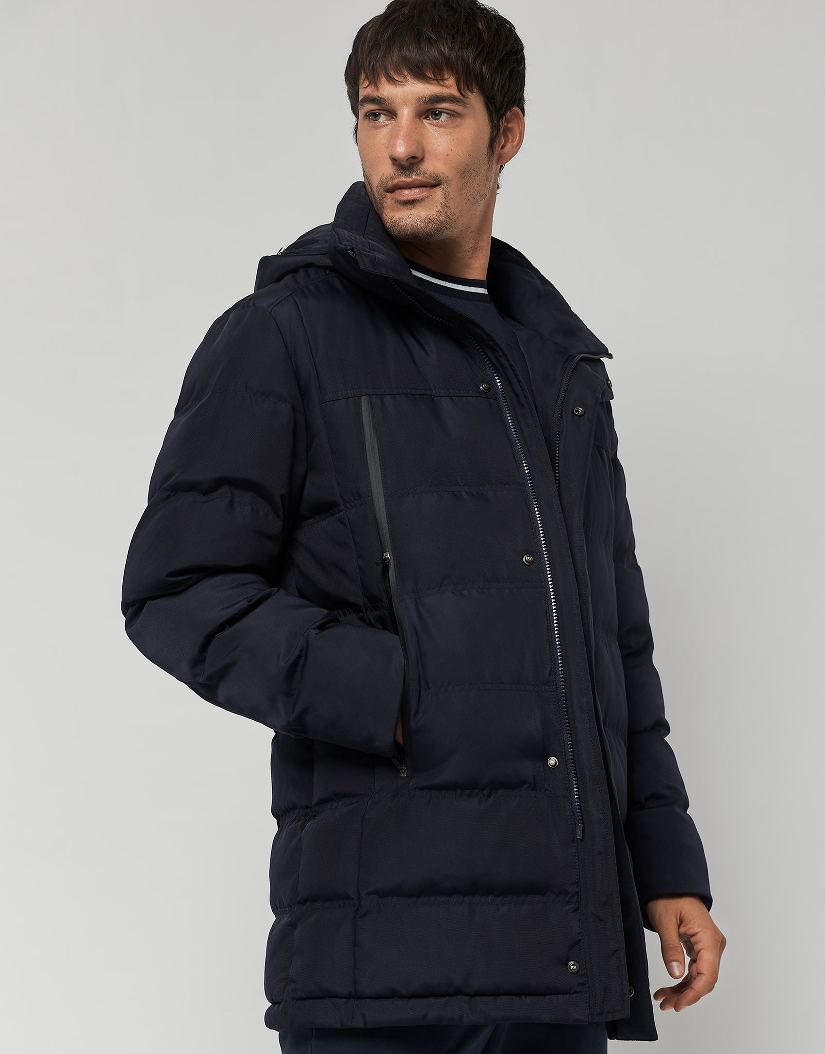 Parka técnica acolchada azul marino