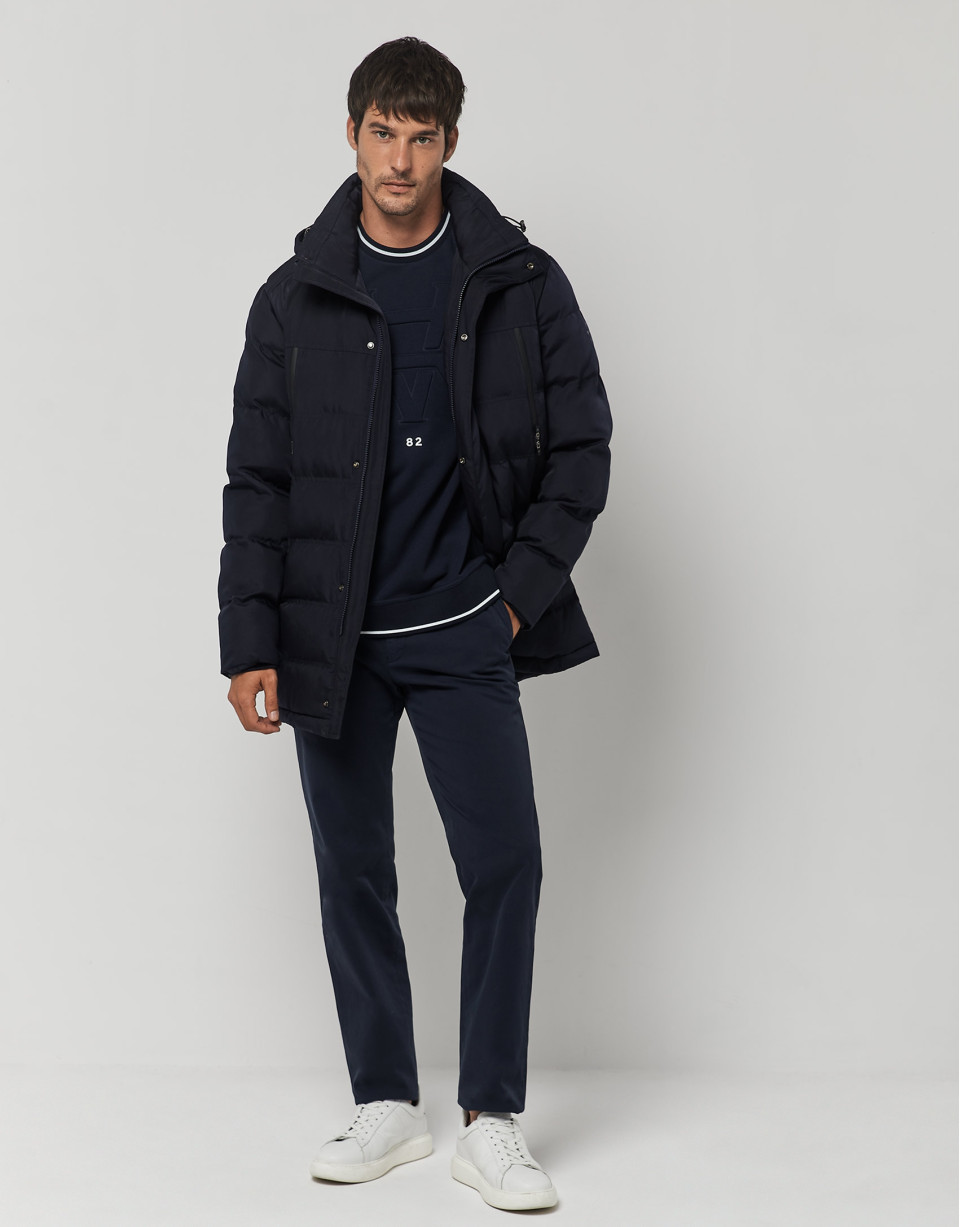 Parka técnica acolchada azul marino