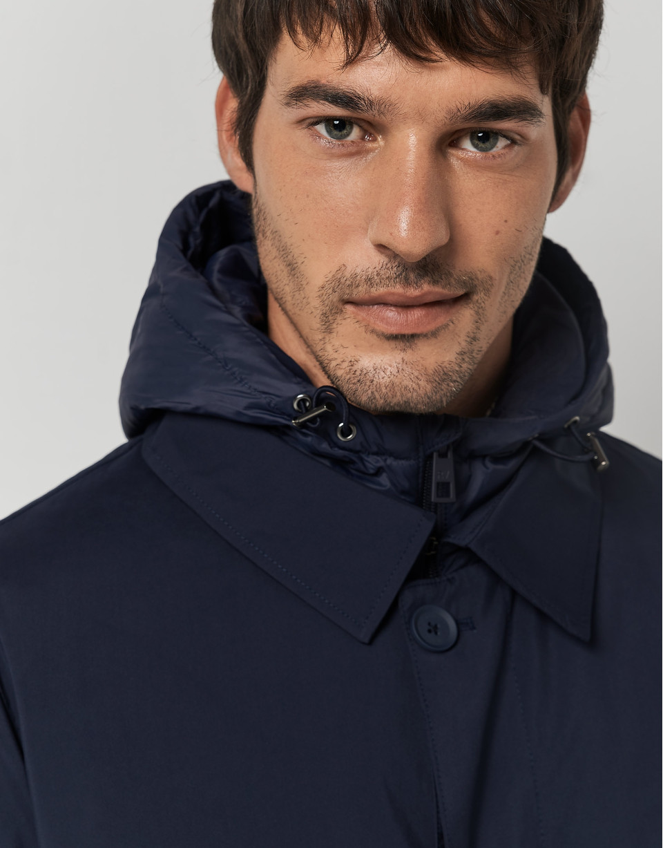 Gabardina técnica azul marino con chaleco acolchado azul
