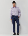 Camisa vestir regular fit sarga malva