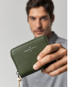 Billetera mediana Coin Purse piel verde