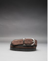 Reversible gray - taupe suede belt