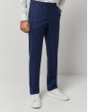 Traje half canvas slim fit cuadro azules perfil crudo