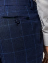 Traje half canvas slim fit cuadro azules perfil crudo