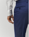Navy blue fake plain regular fit half canvas suit