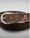 Reversible brown suede belt 