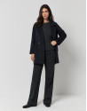 Thick cable knit and herringbone dark grey ... | Roberto Verino
