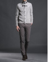 Gray knit yoke jacket
