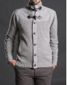 Gray knit yoke jacket