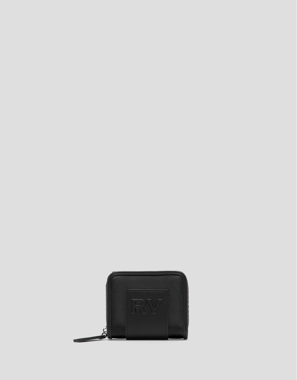 Billetera midi Dahlia nailon negro