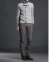 Gray knit yoke jacket