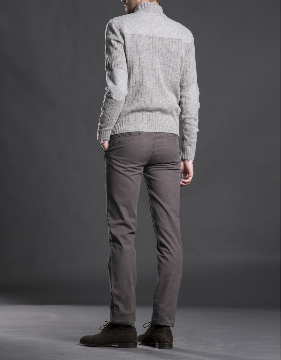 Gray knit yoke jacket