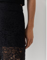 Black wide pants with lace - Woman - AW2023 | Roberto Verino