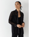 Oversize shirt with long sleeves and black lace | Roberto Verino