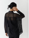 Oversize shirt with long sleeves and black lace | Roberto Verino