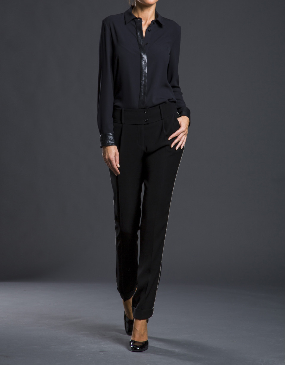 Black sequined shirt 