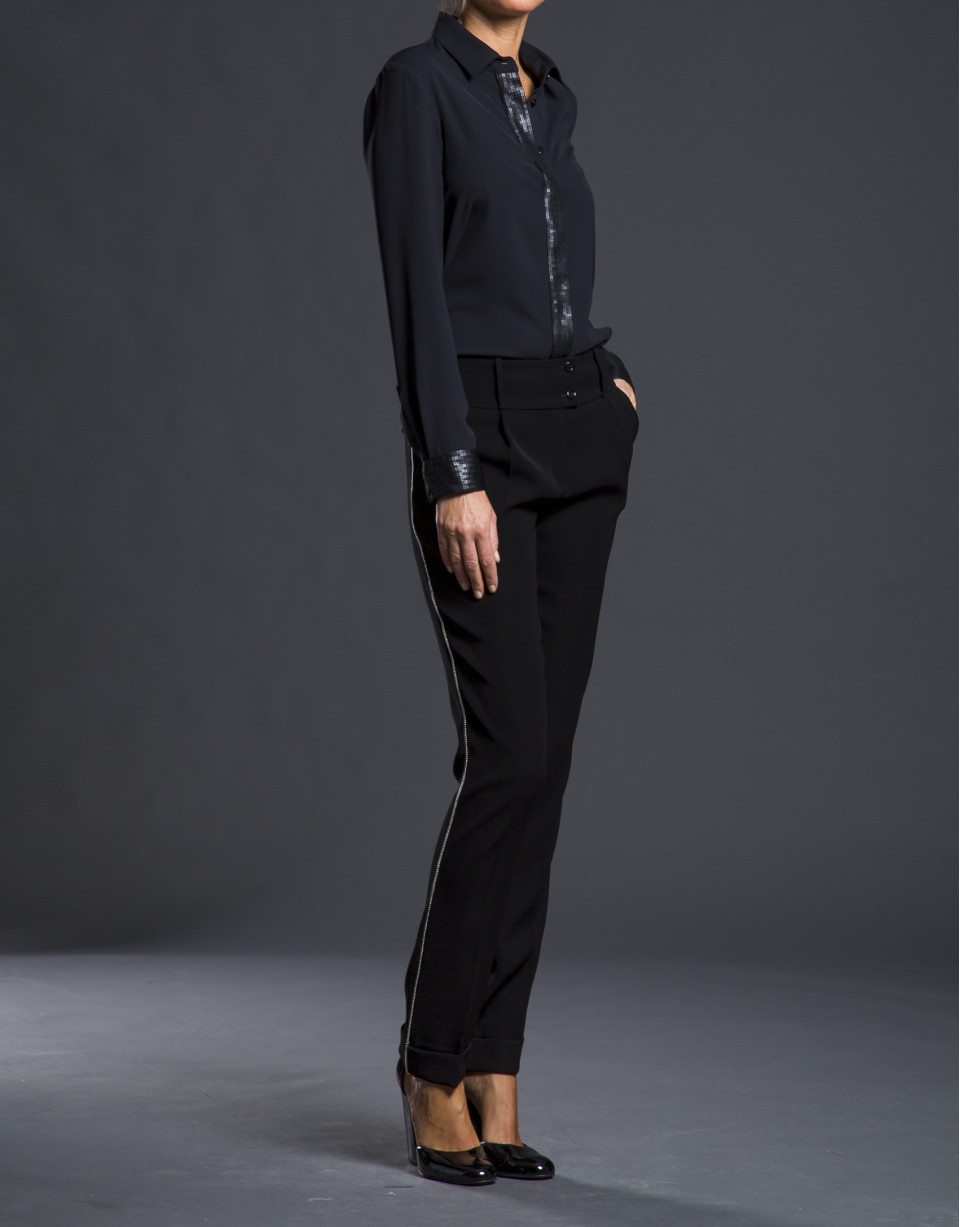 Black sequined shirt 