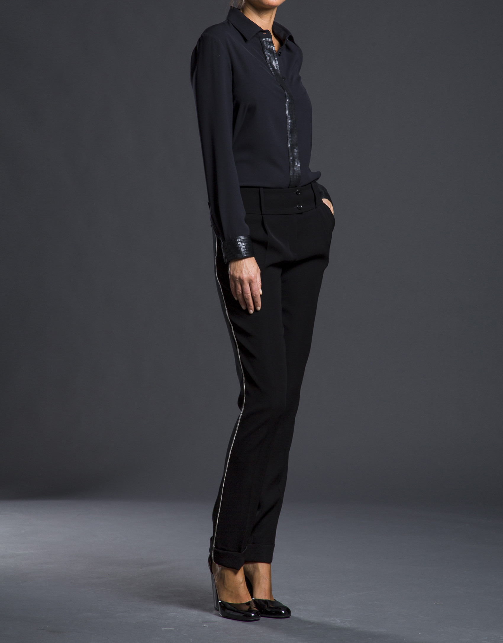 Black sequined shirt 