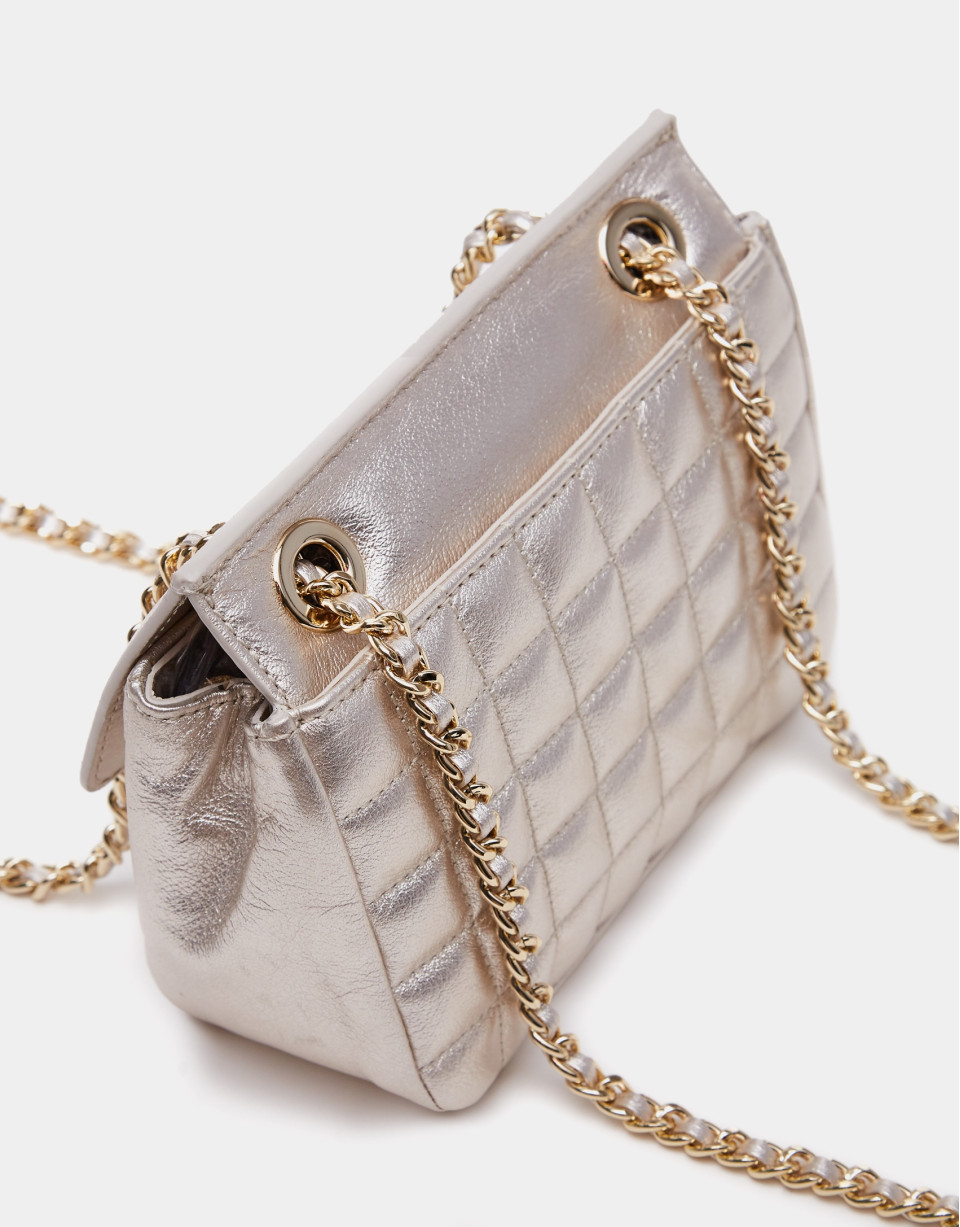 Bolso shoulder Ghauri Nano oro claro - Mujer | Roberto Verino