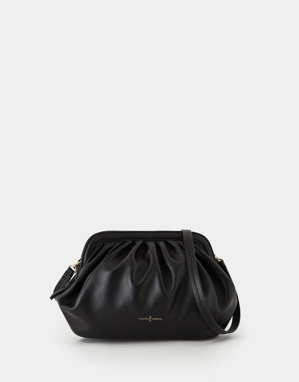 Black leather Ursula handbag - AW2023 | Roberto Verino