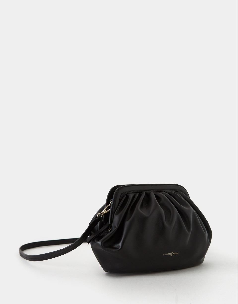 Black leather Ursula handbag - AW2023 | Roberto Verino