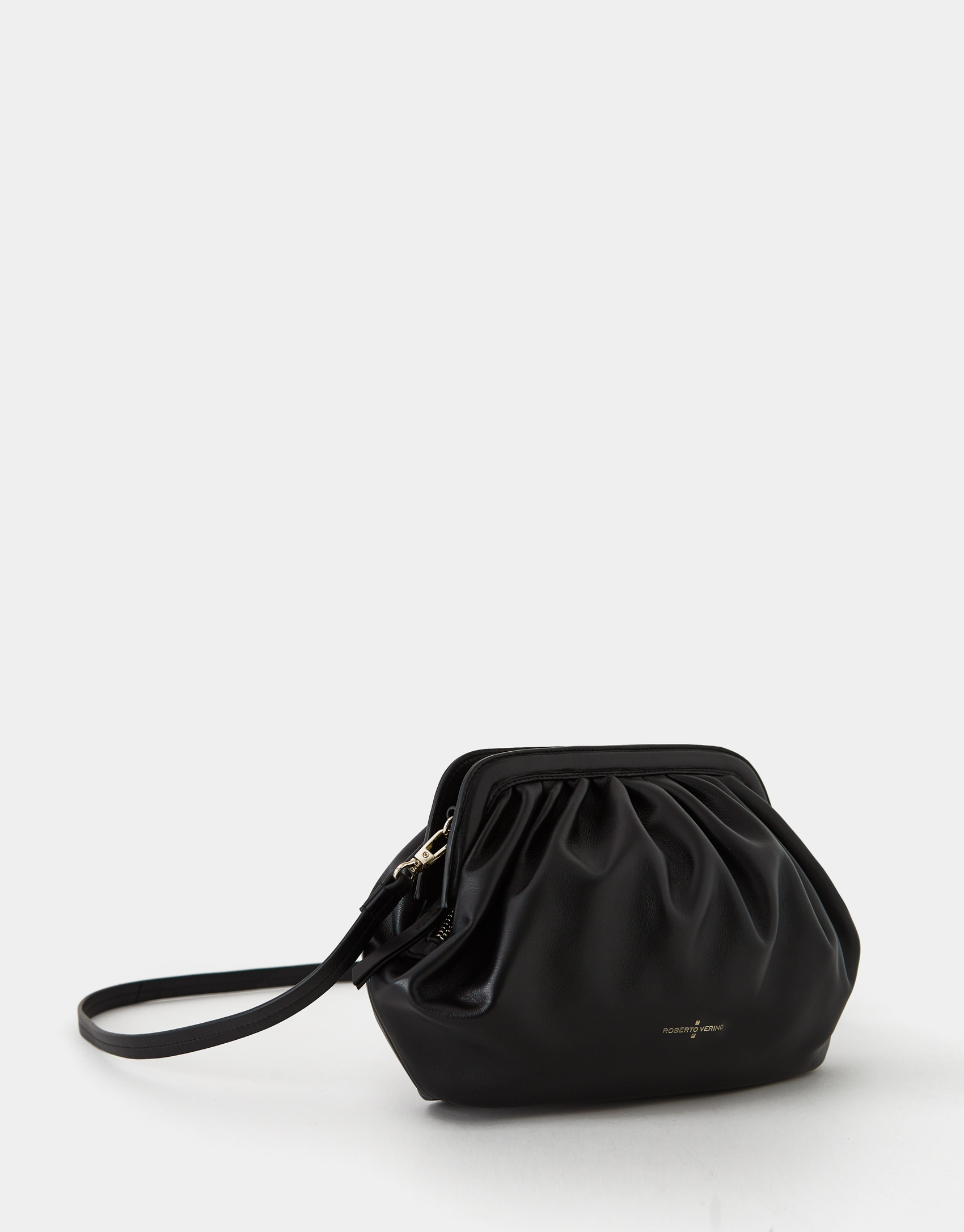 Black leather Ursula handbag - AW2023 | Roberto Verino