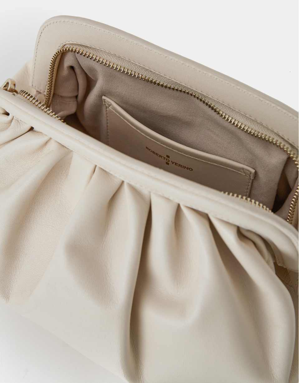 Beige leather Ursula handbag - Woman - SS2024 | Roberto Verino