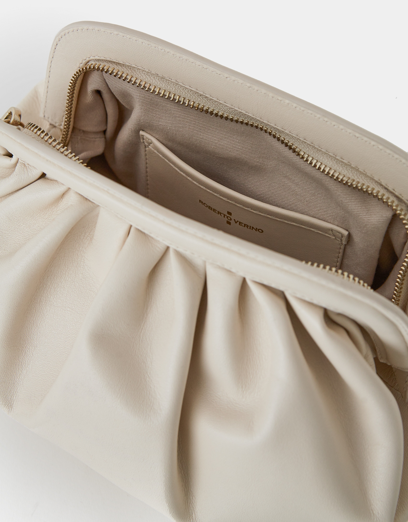 Beige leather Ursula handbag - Woman - SS2024 | Roberto Verino