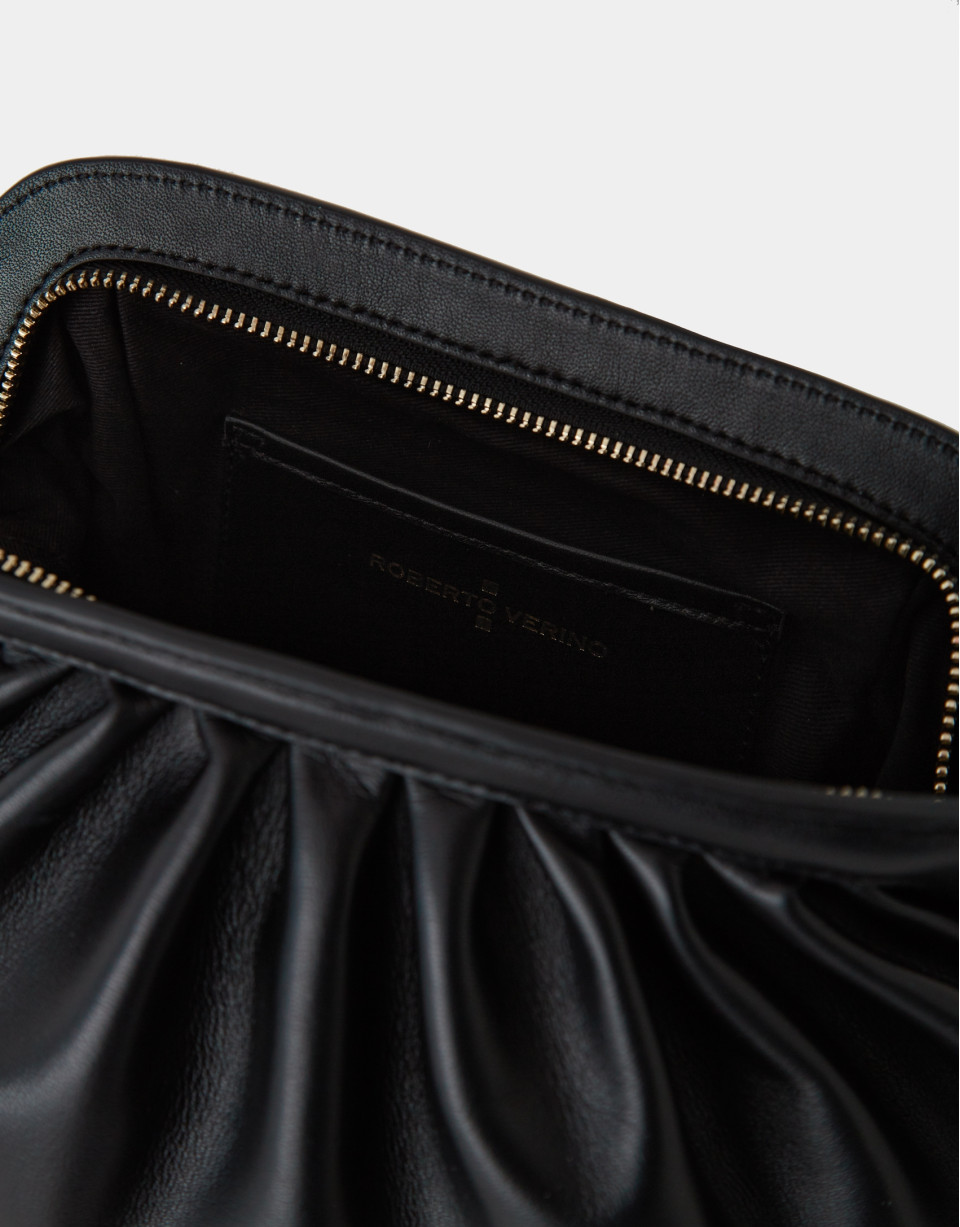 Black leather Ursula handbag - AW2023 | Roberto Verino