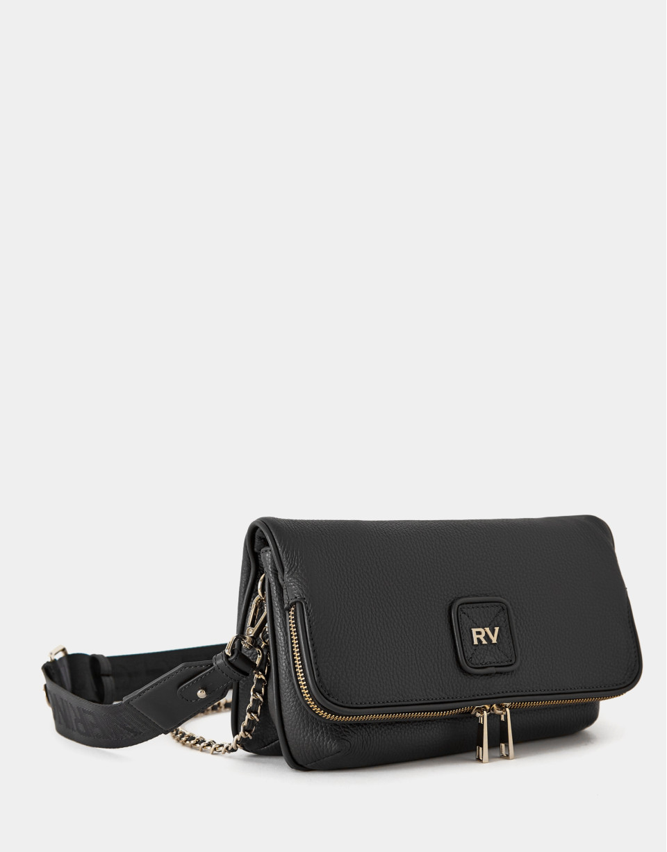 Bolso bandolera Martina Duplo piel negro | Roberto Verino