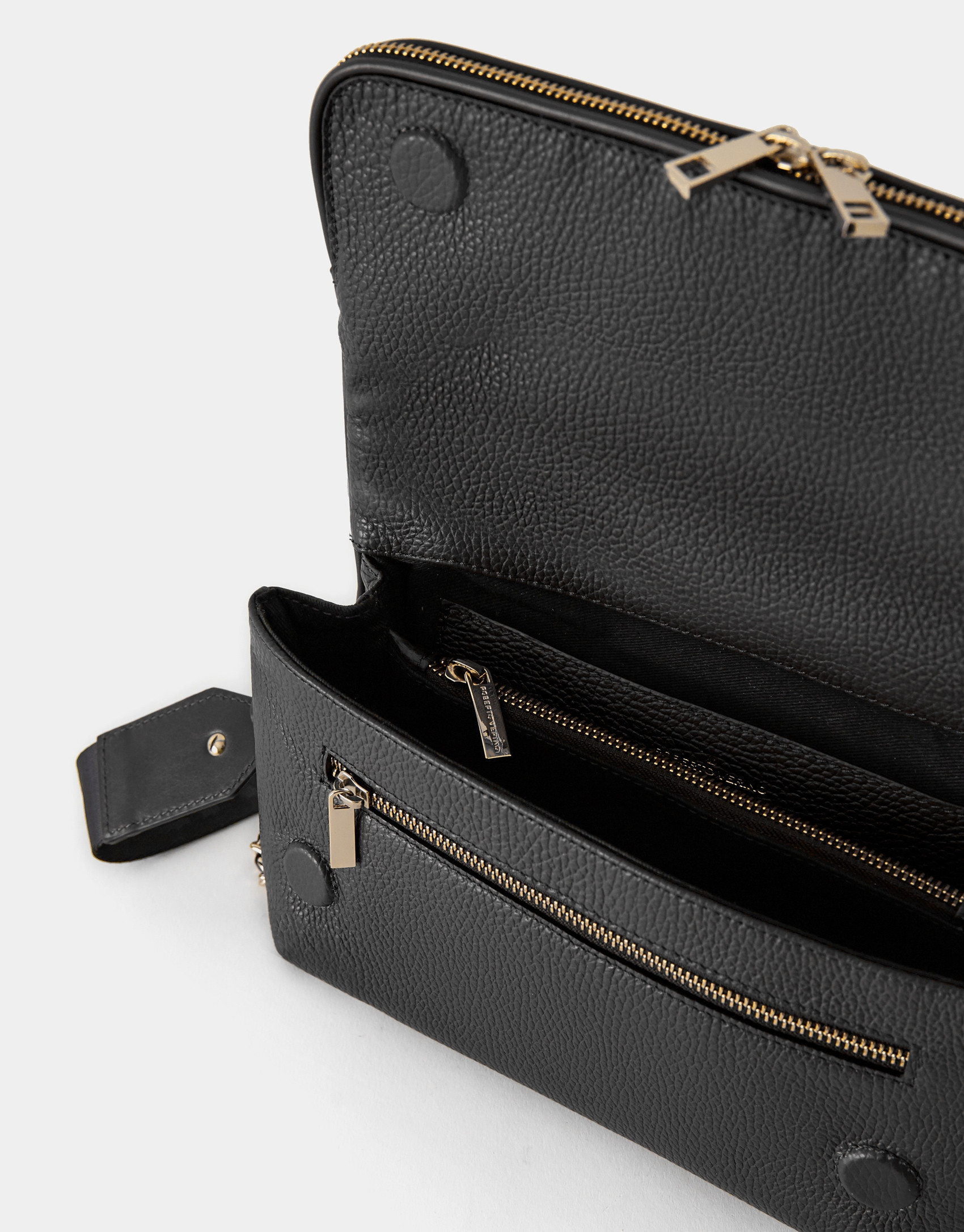 Bolso bandolera Martina Duplo piel negro | Roberto Verino
