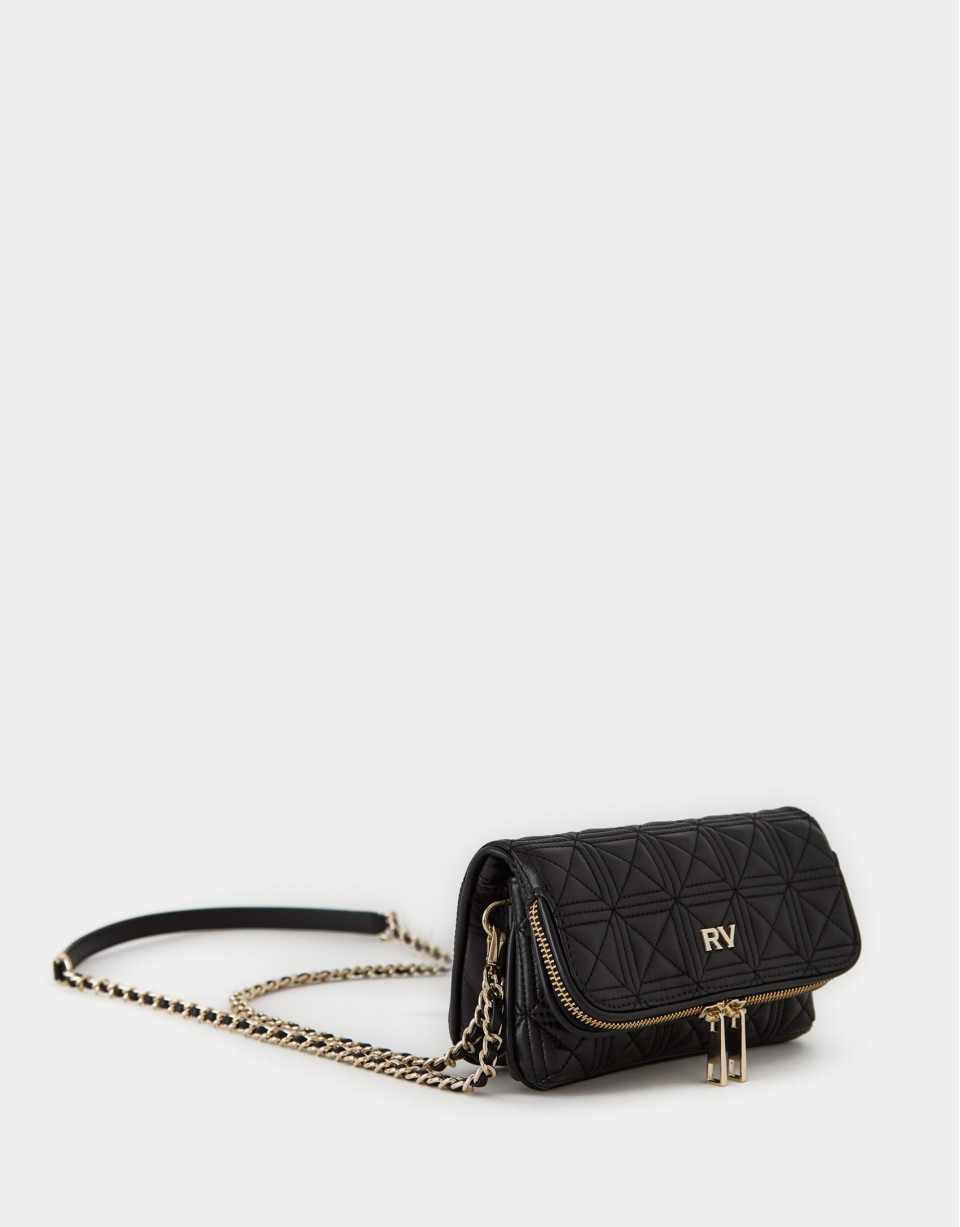 Black quilted leather Mini Martina Duplo ... | Roberto Verino