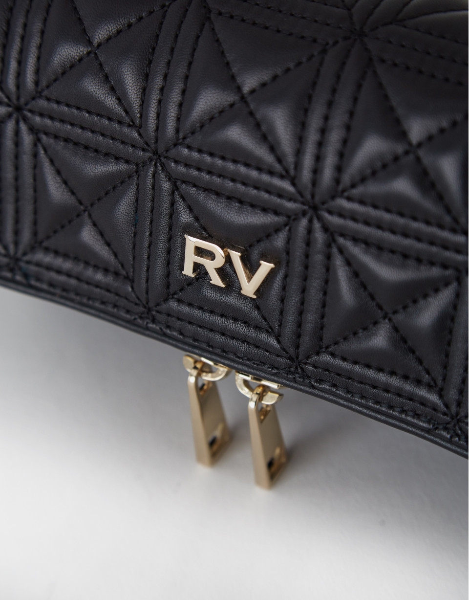 Black quilted leather Mini Martina Duplo ... | Roberto Verino