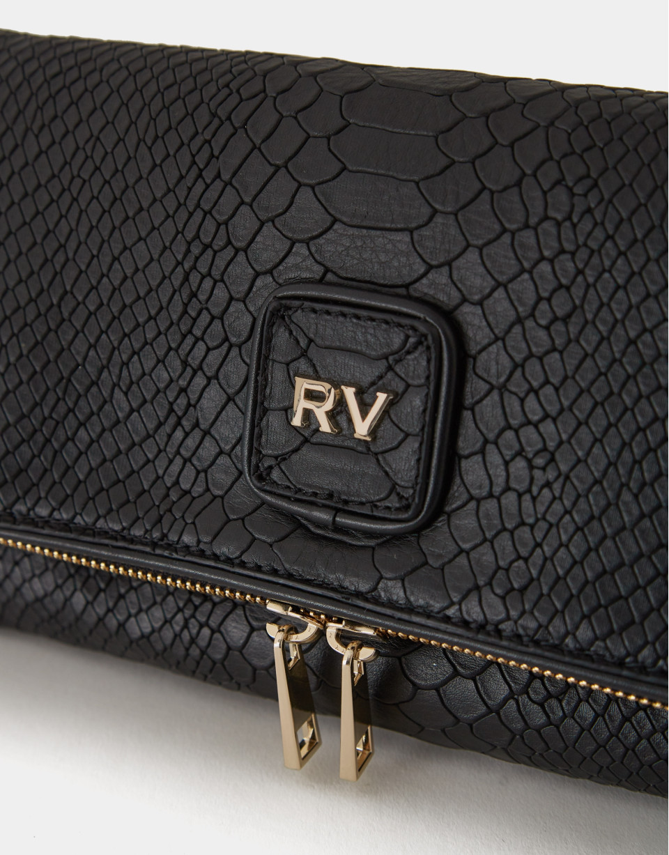 Bolso Martina piel grabado serpiente negro | Roberto Verino