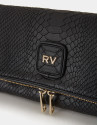 Black Martina embossed snakeskin leather bag | Roberto Verino