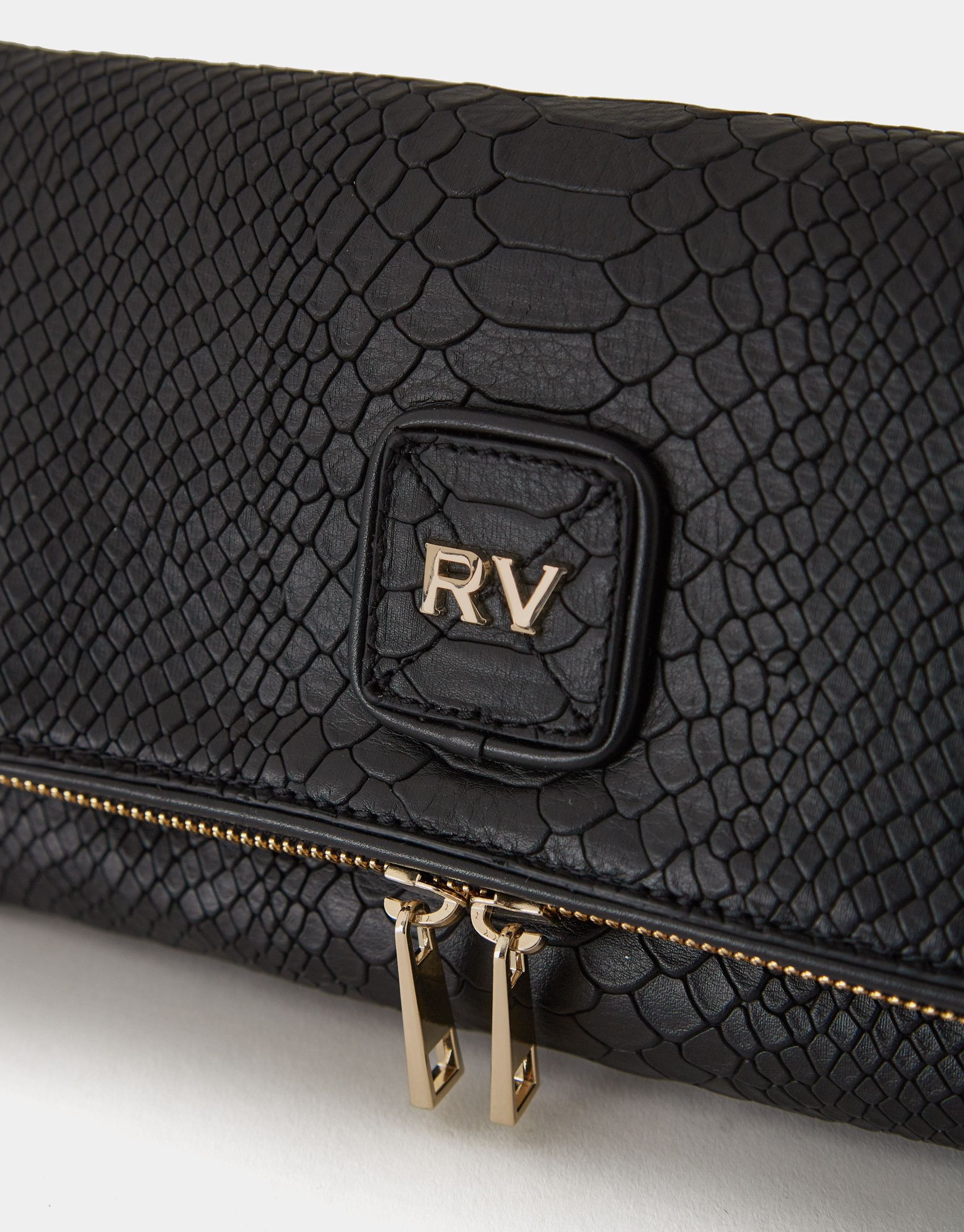 Bolso Martina piel grabado serpiente negro | Roberto Verino